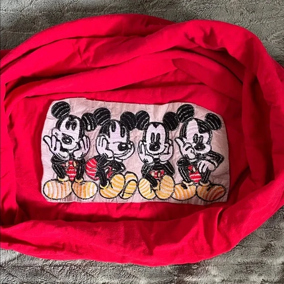Disney Red Kids T-Shirt with Four Mickey Mouse Faces - Picture 3 of 4